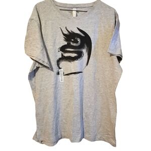 *2 for $30* TeeTurtle - Ink Dragon T-shirt - Heather Grey